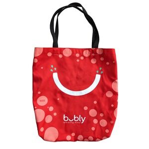 Bubly Sparking Water Tote Bag Limited Edition Red 19x17 Canvas Cherry Strawberry